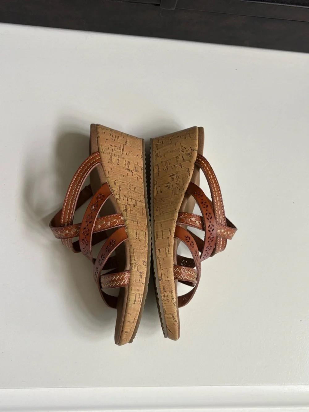 Skechers Beverlee Tiger Posse Strappy Slide Wedges Size 8